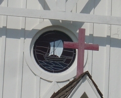 Church window sailboat